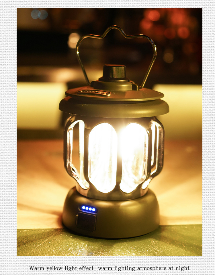 Cheap Goat Tents Portable Retro Outdoor Camping Light Rechargeable 18650 Battery Powered Lamp for Home Party Hanging Tent Lantern Lant Lighting   